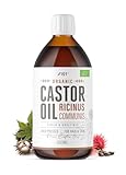 Organic Castor Oil 500ml – 100% Unrefind & Cold Pressed – Hexane Free – for Skin & Hair –...