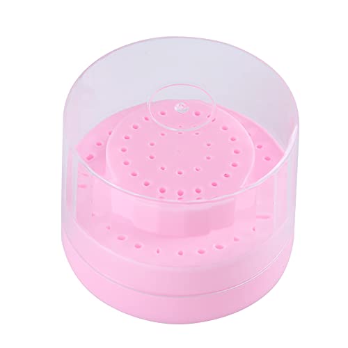 Dental Multi-Use Burs Holder 60 Holes Round With Transparent Cover Autoclave Sterilizer Burs Block For Dental Lab Dentist Tool Plastic Case 1 Pcs Two Size Aperture Color Random #TOP5