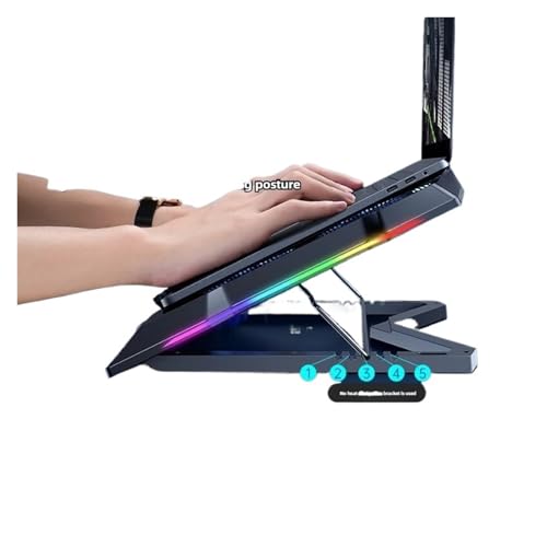 Enfriador para Laptop RGB con 8 Ventiladores y 2 Puertos USB miniatura 3