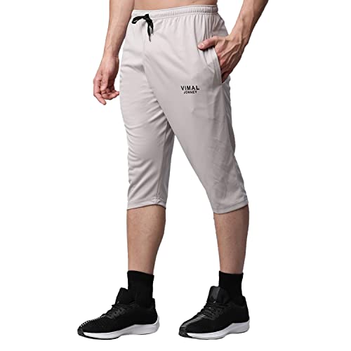 Image of Mack Jonney Dryfit Lycra Solid Capri for Men-Dryfit Lycra D13 01-P