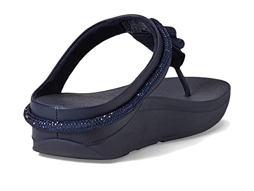 Image of FitFlop Women's Fino Crystal-Cord Leather Toe-Post Sandal
