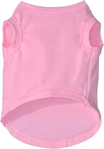 Izefia 2 Pieces Dog Shirts Clothes 2pcs T Shirt for Small Dog Breathable Blank Shirts Cool Summer Cotton Tank Top Vest for Small Dog Puppy Medium Cat Pink and Red S - Image 3