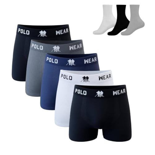 Polo Wear, Kit 5 Cueca Boxer Polo Wear Microfibra Sortido + 3 Meias M11 Tamanho:G;Cor:Sort... Polo Wear, Kit 5 Cueca Boxer Polo Wear Microfibra Sortido + 3 Meias M11 Tamanho:G;Cor:Sort...