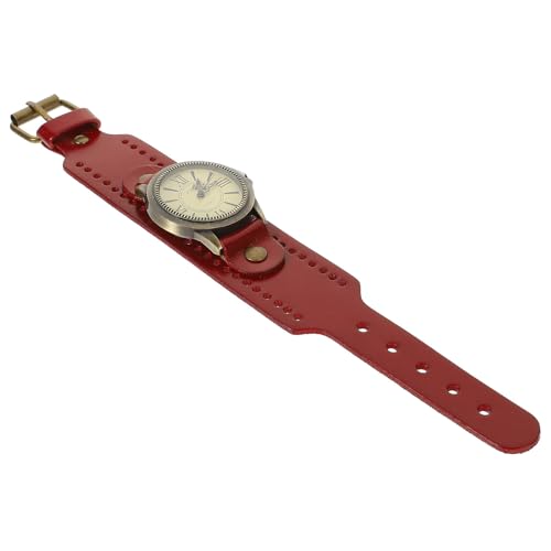 SEWACC Reloj de Pulsera Diseño Retro Elegante y Cómodo para Mujer Esfera Romana, Correa de Cuero Rojo para Uso Diario y Ocasiones Obsequios