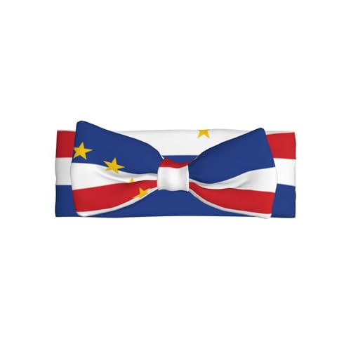 Comfortable Soft Stylish Designs Flag of Cape Verde Baby Head-Mounted Bow Elastics Wide Headbands for Newborn