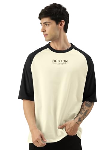 Image of Maniac||Mens||Printed||Round Neck||Raglan||Half Sleeve||Cotton||Oversized||Tshirt
