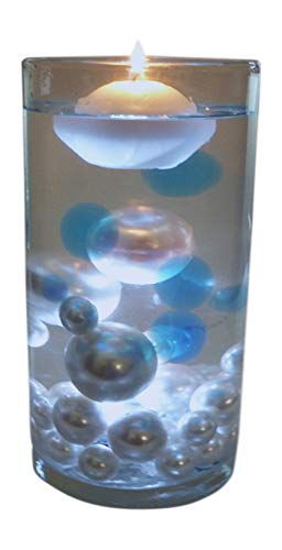 Wholesale Unique Transparent Water Gels Packet with Blue Water Gels Color Accents Vase Fillers..... (The White Pearl Beads are Sold Separately)...