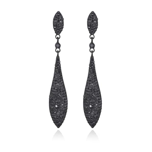 Rhinestone Statement Earrings Double Waterdrop Earrings Cluster Crystal Drop Dangle Earrings Prom Party Wedding Earrings for Women