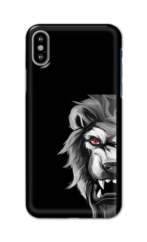 Image of PRINTFIDAA Printed Hard Back Cover Case for Apple iPhone X | iPhone 10 | iPhone Xs | iPhone 10s Back Cover (Angry Lion) -112