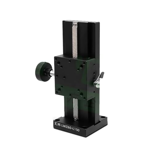 iDili Z-Axis Vertical Manual Micro-Adjustment Dovetail Slide Table - 100mm Long Travel, Gear Rack Lift, LWZ60-L150