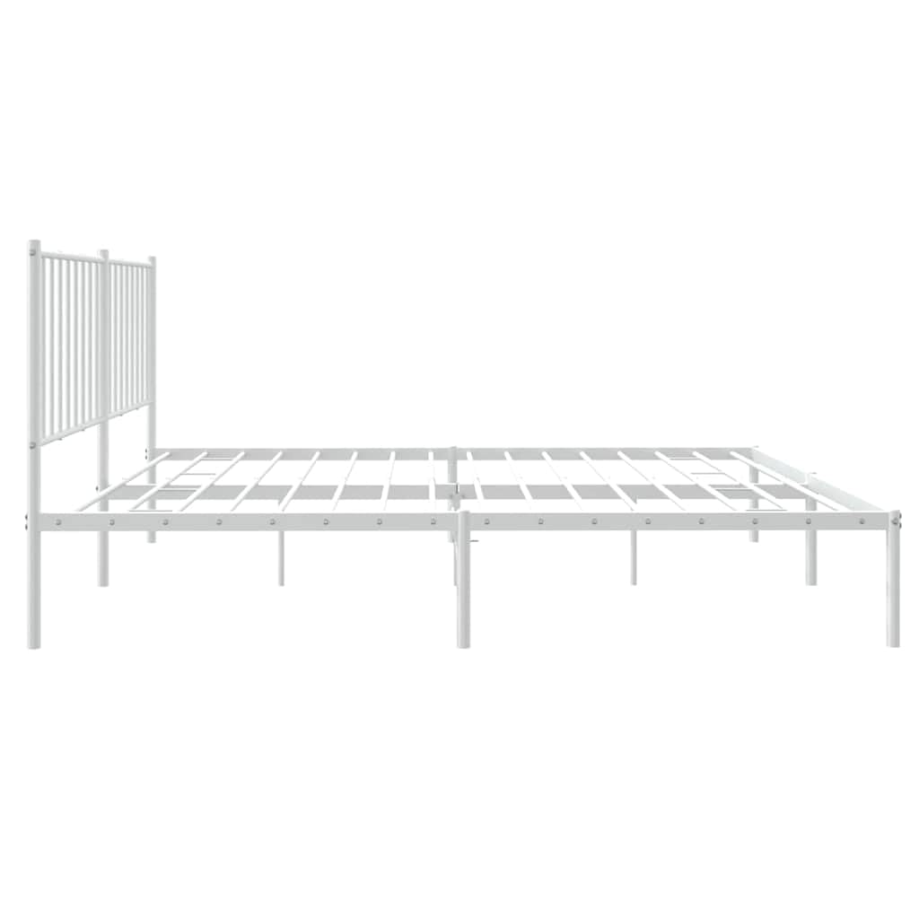 vidaXL Estructura Cama sin colchón con cabecero Metal Blanco 135x190cm