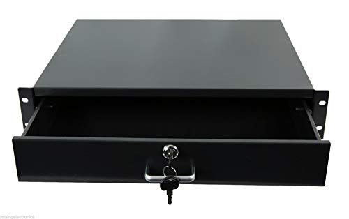 2U Rack Drawer Server Cabinet Case 19 Inch Rack Mount DJ Locking Rack Network Rack Deep Drawer with Key with Rear Pass-Through Holes for Routing Cables2U product thumbnail 8