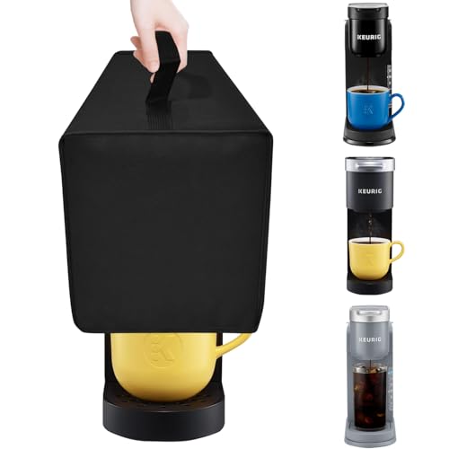 NUENSS-ROR Dust cover for Keurig Single Serve K-Cup Pod Coffee Maker, Heavy Duty Waterproof Coffee Machine Cover for Keurig K-Express, K-Mini and K-Iced Single Serve K-Cup Pod Coffee Maker (Black)