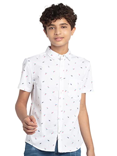 Image of Under Fourteen Only Solid Regular Fit Shirts for Boys