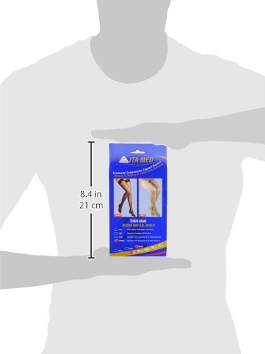 Image of ITA-MED Open Toe Thigh Highs - Compression (25-35 mmHg): H-306(O)(3), Pack of 3, Small, Black