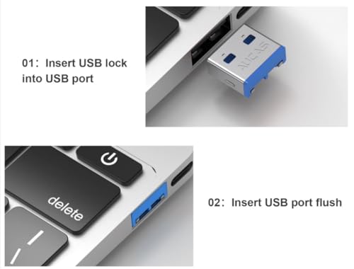 AUCAS USB Port Blocker - Pack of 10 with 1 Key, Blue - Image 3