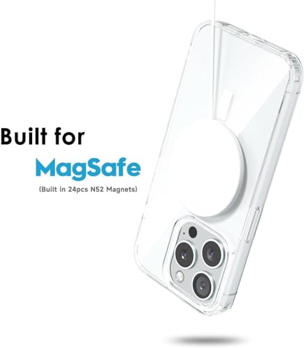 Image of iPhone 13 pro Transparent Case | Shockproof Bumper & Camera Protection | Magsafe Compatible | Sleek Hard Crystal Back Cover for iPhone 13 pro - Clear