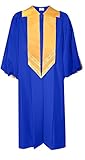 GradPlaza Deluxe Choir Robe with Cuff Sleeves For Church Clergy Clothing Priest Robe Royal Blue Size 60FF