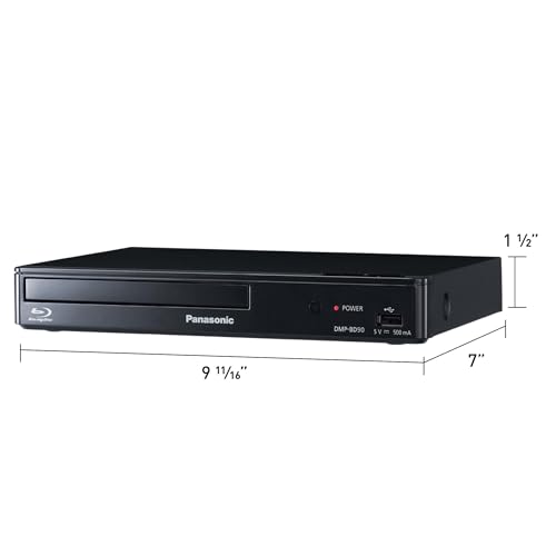 Image of Panasonic Blu Ray DVD Player with Full HD Picture Quality and Hi-Res Dolby Digital Sound, DMP-BD90P-K, Black