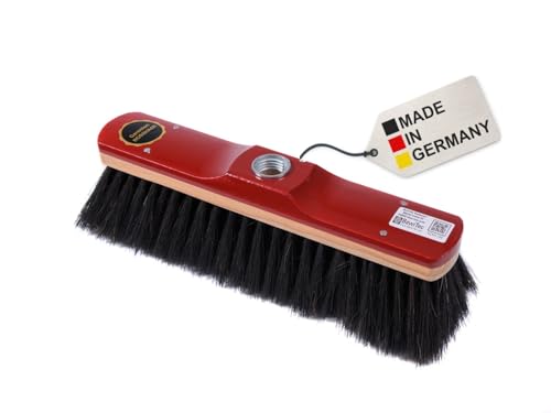 BawiTec Rosshaarbesen, Hochwertiger Zimmerbesen, 30cm Breit/Lang, lackiert, mit Metall-Gewindeeinsatz, Stubenbesen Besen, feine weiche Echthaar Borsten, Haushaltsbesen, Küche Haus Hobby Gastro