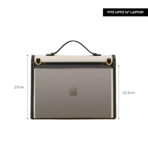 Image of Miraggio Kinsley Laptop Bag | 14 inch Padded Laptop Sleeve With Adjustable & Detahcable Strap | Unisex Laptop Bags For Office | Laptop Cover Bag