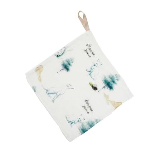 Image of Baby Hooded Towel Set：28 inchx28 inch Inch Bamboo Viscose & Cotton Muslin,Ultra Soft Bunny Ear Hood with Cat,Squirrel and Dog Print - Absorbent Bath /Swim Towel for Newborn Toddler (Cat and Dog)