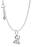  Pandora Halskette mit Anhänger Sweet Cat Silber 925 eleganter Halsschmuck, wunderschönes Geschenk-Set für modische Frauen, 75253