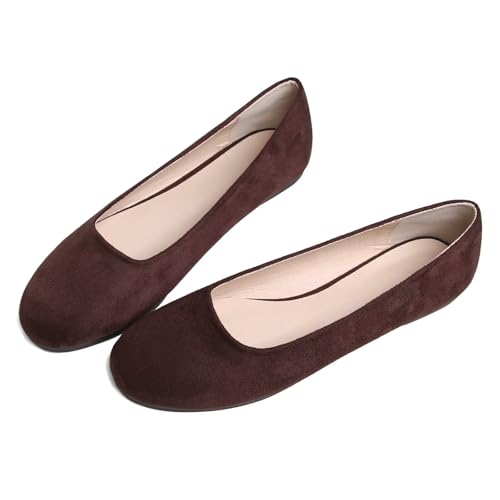 Image of Dear Time Women's Flats Comfortable Slip On Ballet Flats Soft Solid Casual Shoes