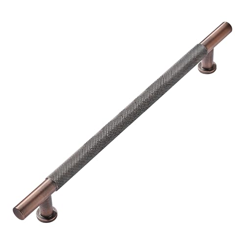 khtumeware 1 Pack 18 Inch(457mm) Soild Knurled Appliance Pulls Brushed Antique Copper Cabinet Pulls Drawer Pulls Kitchen Hardware Kitchen Handles for Cabinets Cupboard Handles