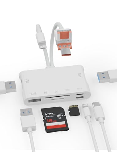 Lecteur de carte SD et adaptateur USB OTG 7 en 1 polyvalent pour slots Micro SD et SDHC