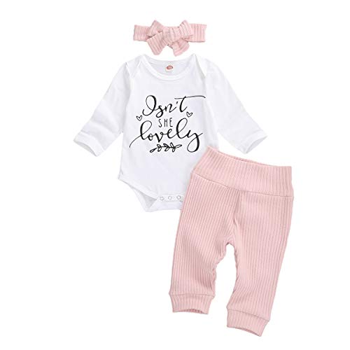 Image of Yccutest Newborn Baby Girl Clothes Sets Floral Long Short Sleeve Romper + Pants + Headbands 3Pcs Toddler Girls Outfits
