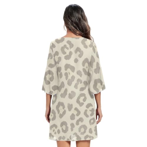 Robe trapèze fluide mousseline cache les formes col V chic - 4