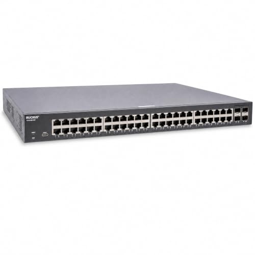 Image of Ruckus ICX8100-48P Managed Switch, 48x Gigabit PoE+, 4x 1GbE SFP Uplinks, 370W PoE Budget - Enterprise Layer 2 Access Switch, No Licensing Required