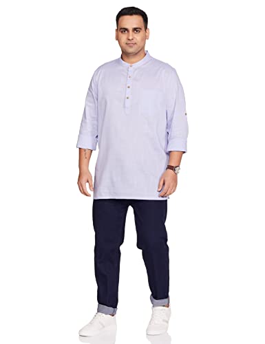 Image of Amazon Brand - Symbol Men's 100% Cotton Solid Short Length Casual Kurta - Regular Fit (Available in Plus Sizes)