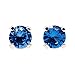 Tiny Birthstone Gemstone Post Stud Earrings in Sterling Silver | Multiple Color Choices & Sizes | Birthday Earrings for Women (3mm, September | Blue Sapphire)