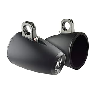 Audiopipe 10” Marine Tower Enclosures (APMP-1000ETW) for Mounting 10-inch Speakers, Wakeboard Speakers Enclosure, Sold in Pairs, Removable Cable Grommet, Aluminum Bracket