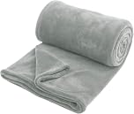 Hafaa Fleece Blanket Queen Size Fluffy Throws for Sofas Large - Warm 400 GSM Soft Cosy Bed Throw Blankets for Adults, Silver Grey, 200x240cm