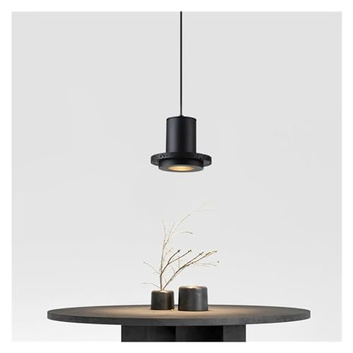 Lampe suspendue noire LED moderne pour chambre et café