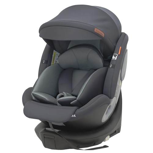 ＧＵ ＭＯＤＥ チャイルドシート ジュニアシート 新生児～12歳頃（身長40-150cm）（0-36kg）360°回転式 ISOFIX対応 R129適合 サポートレッグ付き ロングユース 取付簡単 5年保証 グレー【3Dメッシュ/シェード付き】の商品画像（Amazon）