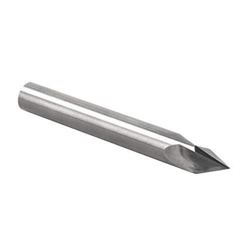 POWERTEC 60 Degree V-Groove Router Bit, 1/4" Shank, 1/4" Cutting Diameter, 7/32" Cutting Length, Carbide End Mill CNC Engraving Bit for Routers &amp; CNC Machines, Sign and Plaque Carving (73005)