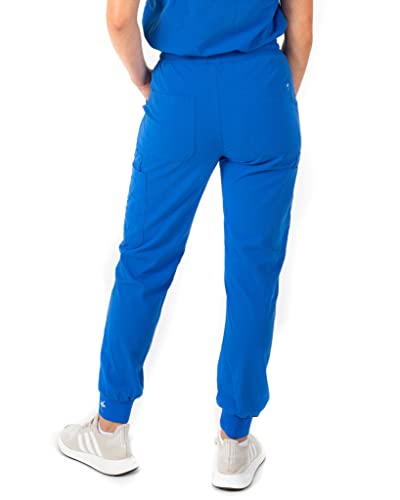 Image of Mim Jogger Scrub Pants for Women, Skinny Leg Joggers, Burgundy, Black, Navy Blue, Green