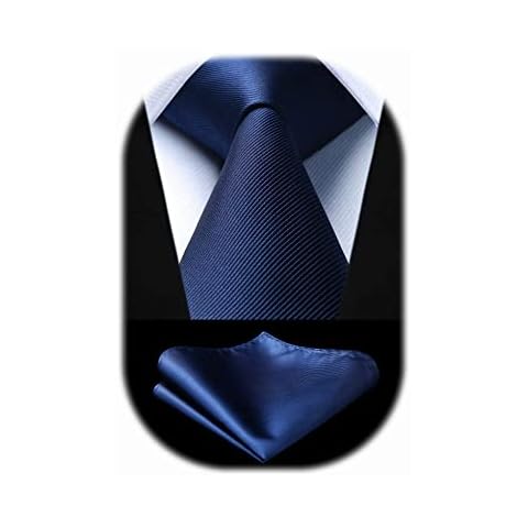 HISDERN Cravate Bleu Marine Ensemble Cover