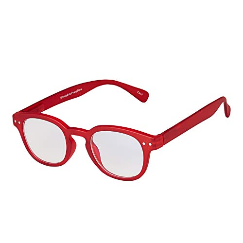 UltraByEasyPeasyStore Ultra Tiefes Rot Horn Umrandet Rahmen Kinder Anti Blaulicht Brille Blockierend Mädchen Jungen Computerspiele Brillen UV Filter Augenbelastung Lesebrillen Gläser PC