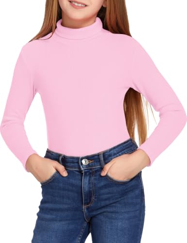 Image of Arshiner Girls Turtleneck Sweater Kids Long Sleeve Knit Pullover Tops