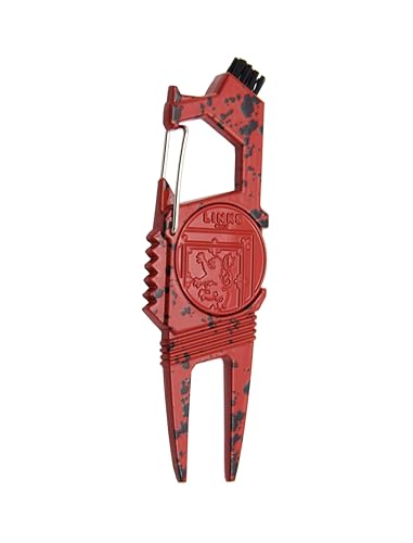 Links Golf Golf Divot Tool – 7 in 1 Multipurpose Divot Repair Tool – Lightweight and Compact Golf Divot Repair Tool with Ball Marker (Sunday Red)