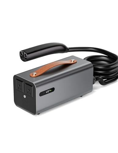 3.5KW NACS EV Discharger, V2L Discharge Gun for Tesla Model X/Y/3/S, Max 30A 110V-120V Outdoor Power Supply with NEMA 5-15 Adapter for Camping, Construction, and Emergency Use