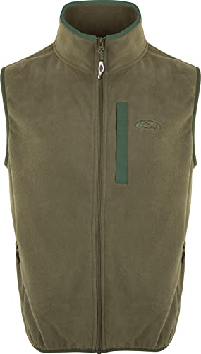 Image of Drake Waterfowl Camp Fleece Durable Moisture-Wicking Lightweight Breathable Full-Zip Casual Outdoor Hiking Vest with Pockets