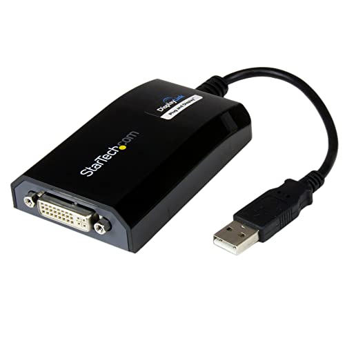 Carte graphique USB vers DVI - Adaptateur Vidéo Double Écran/Multi-écrans USB 2.0 vers DVI - Carte Graphique/Vidéo d'Ordinateur Portable USB Externe - Pour...
