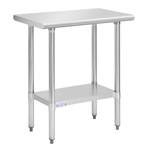 Hally Stainless Steel Table for Prep &amp; Work 18 x 30 Inches NSF Commercial