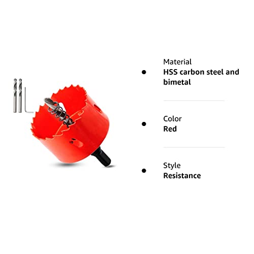 Hordion 60Mm/2 3/8" Hole Saw Bi-Metal Saw Drilling Tool With Twist Drill Bit & L Hex Wrench For Cornhole Boards Wood Plasterboard Plywood Plastic #TOP6